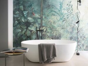 carta da parati vegetazione bagno