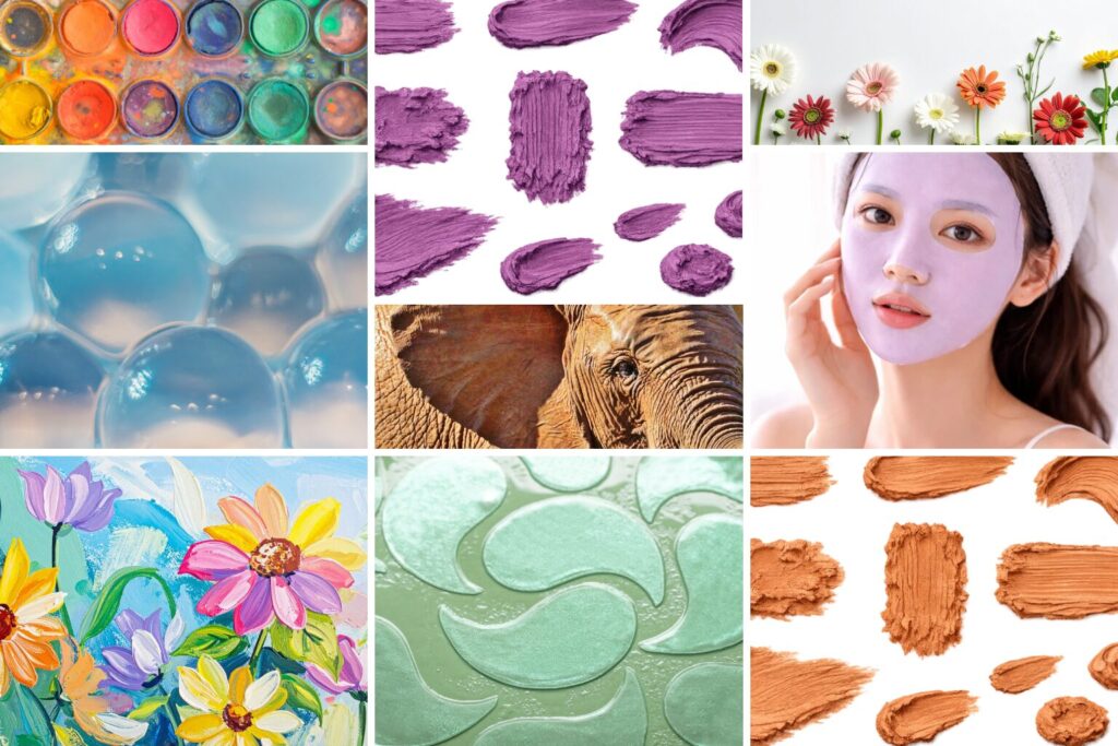 Maschera viso skincare coreana applicata sul viso per idratazione, relax e trattamento glow per tutti i tipi di pelle